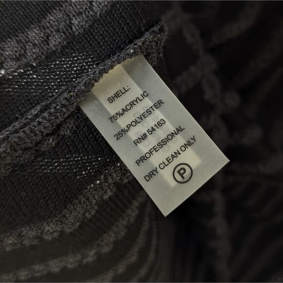 Calvin Klein Charcoal Stripe Flared Knit Sweater Dress - Picture 6 of 7